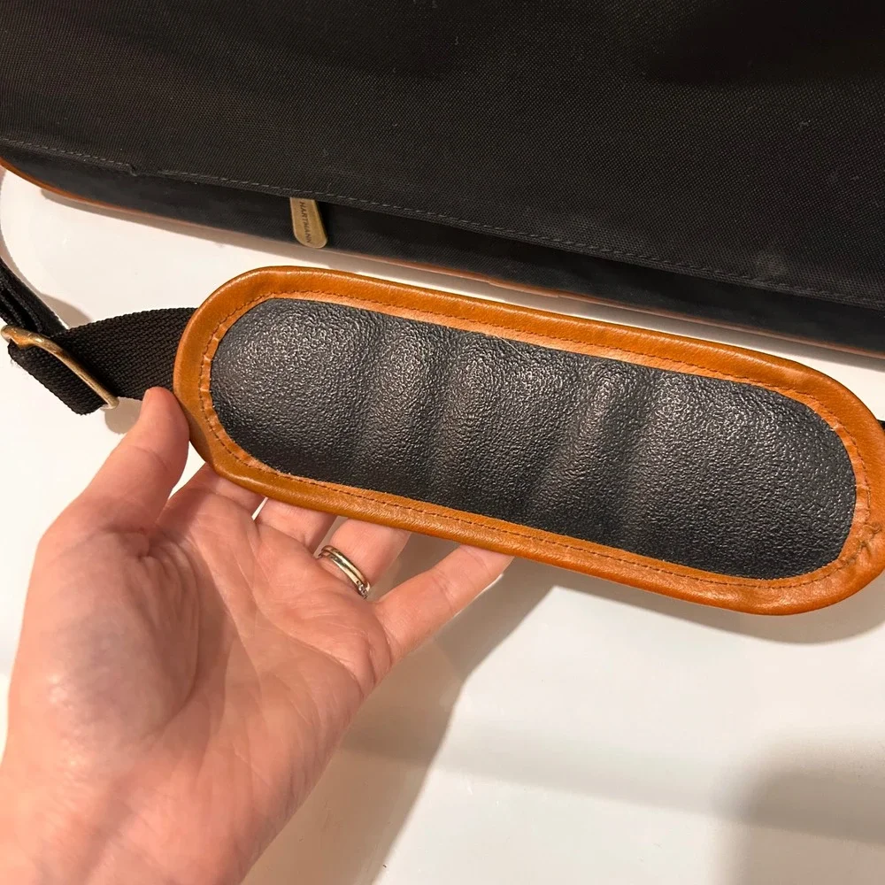 Hartmann Briefcase Leather Trim Messenger Laptop Bag‎ Shoulder Strap Heritage